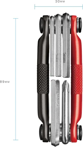 Miniatura 2 de Crankbrothers Herramienta multiherramienta M 5 para bicicleta, multiherramienta MTB negro y rojo, 5 herramientas de bicicleta (herramienta 5 en 1)