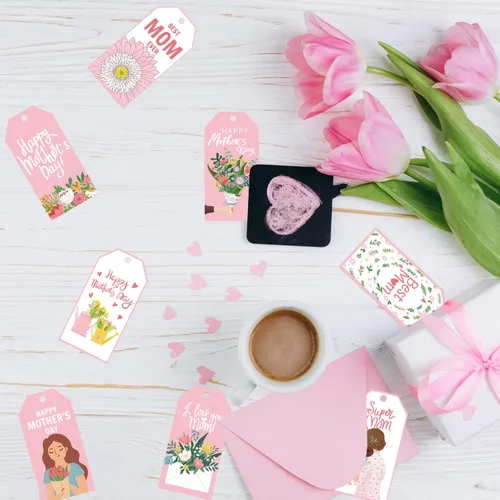 Miniatura 3 de Doumeny Etiquetas de regalo de papel para el Día de la Madre, 120 etiquetas colgantes para el día de la madre, etiquetas colgantes con texto