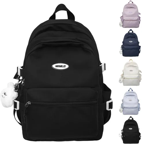 VTTDB Mochila Kawaii con Accesorios Lindos, Mochila Estética Casual, Mochila Simple para Laptop, Mochila Resistente al Agua, Mochila de Viaje para