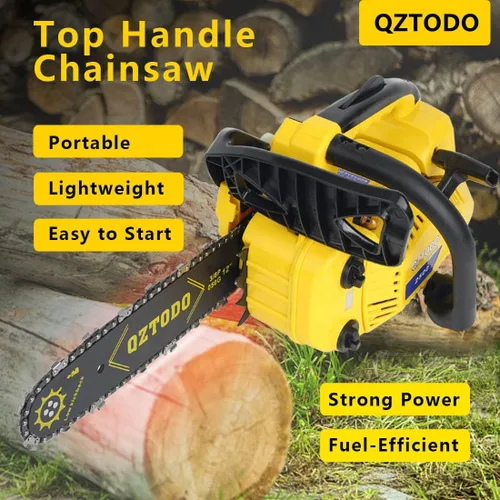 Miniatura 2 de Motosierra con mango superior, alimentada a gas, sierras de cadena de 12 pulgadas, sierra pequeña portátil ligera de 25.4 CC de 2 tiempos