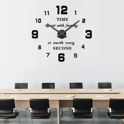 Miniatura 9 de Vangold moderno reloj hágalo usted mismo, sin armazón, grande, para pared, con espejo 3D, adhesivo, grandes relojes para decorar el hogar