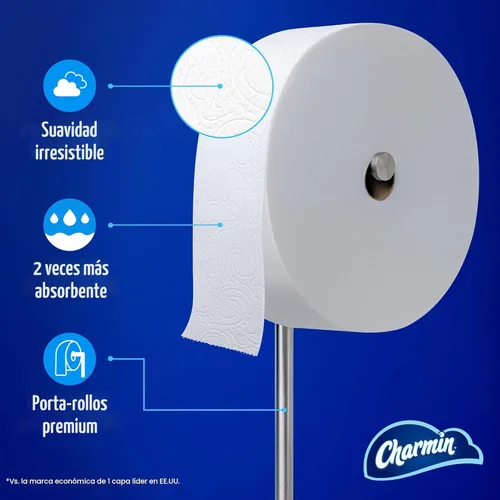 Miniatura 4 de Charmin Papel higiénico ultra suave, kit de iniciación Forever Roll, 1 soporte, 2 rollos, papel de baño de 2 capas