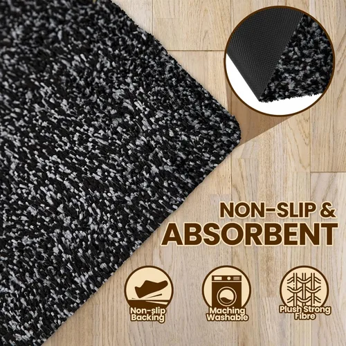 Miniatura 5 de Tapete de microfibra de alta calidad para interiores, tapete lavable de 24 x 36 pulgadas, antideslizante, impermeable, súper absorbente, tapete