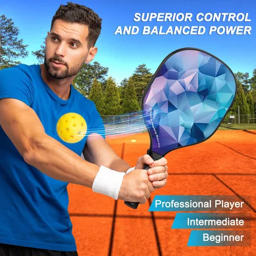 Miniatura 2 de Juego de 4 palas de pickleball aprobadas por USAPA, ligeras, 4 pelotas de pickleball, 4 toallas refrescantes y bolsa, raquetas de pickleball premium