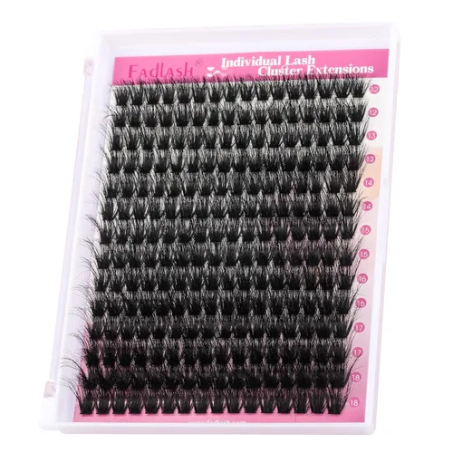 Miniatura 101 de Racimos de pestañas 10-16mm 144 piezas Bandeja mixta Pestañas individuales Rizo D Pestañas individuales en racimo Extensiones de pestañas