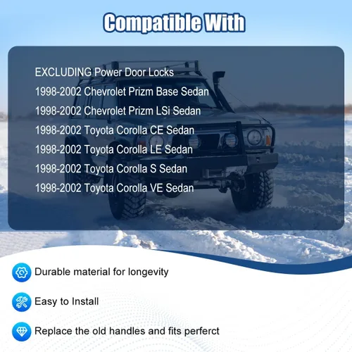 Miniatura 3 de NPAUTO Manijas de puerta interior delantera trasera para lado del conductor y del pasajero, juego de reemplazo para 1998 1999 2000 2001 2002 Toyota