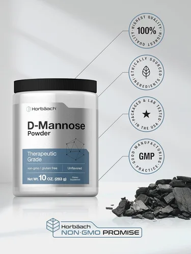 Miniatura 5 de Horbaach D-manosa en polvo 10 onzas Suplemento para mujeres y hombres Sin sabor Vegetariano, sin OMG y sin gluten