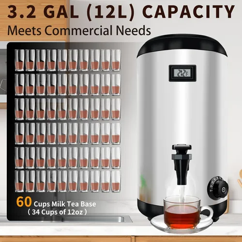 Miniatura 5 de Dispensador de bebidas con dispensador de bebidas aislado con calefacción, dispensador de bebidas de calefacción eléctrica, urna de agua caliente
