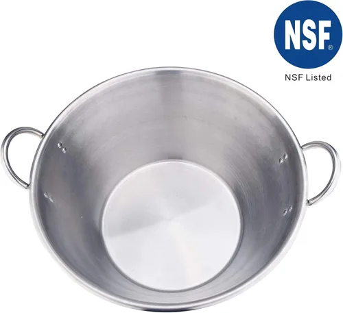 Miniatura 4 de ARC - Wok mexicano resistente de acero inoxidable de 21 pulgadas, 41 cuartos de galón, ideal para carnitas y estofado
