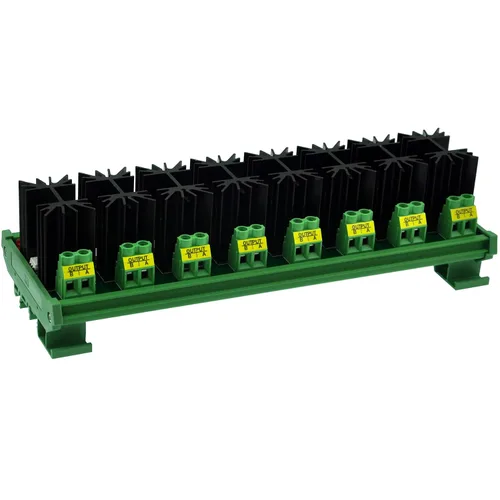 Miniatura 8 de Módulo SSR de relé de estado sólido de 12 amperios para montaje en carril DIN, en 4 ~ 32 VCC, 100 ~ 240 VAC. (2 canales)