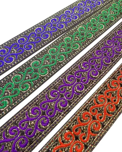 Miniatura 3 de Patrones de palmette - Cinta de tela tejida con flecos para accesorios de ropa, correas de adorno, cinturones, collares de ancho 1.3 pulgadas por