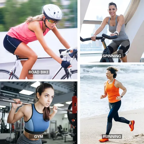 Miniatura 5 de Camiseta sin mangas de ciclismo con espalda cruzada para mujer, para interiores y exteriores, con bolsillos