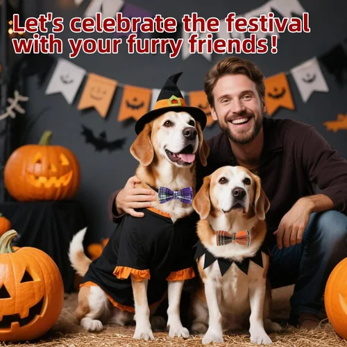 Miniatura 7 de PAWCHIE Corbatas de moño para perro de Halloween, 6 piezas, lindo collar de perro, accesorios de collar de aseo ajustable, pajaritas para perros