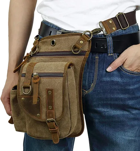 Miniatura 2 de Riñonera de cuero para hombres y mujeres, bolsa de protección multiusos, para motocicleta, deportes al aire libre, ciclismo, equitación, senderismo
