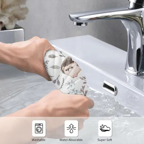 Miniatura 5 de Toallas de mano con patrón de erizo, ultra suaves, altamente absorbentes, toalla de baño, cocina, toalla de invitados para baño, hotel, gimnasio