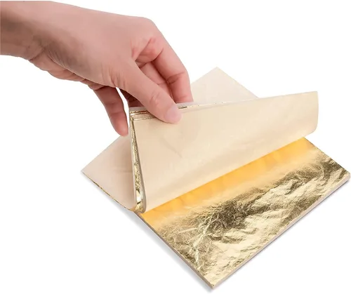 Miniatura 6 de KraftiSky Hojas de oro – 100 hojas doradas – 5.5 x 5.5 in hoja dorada multiusos para uñas, proyectos de arte y bricolaje, marcos de fotos, paredes