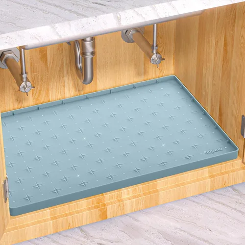Miniatura 11 de Sdpeia - Tapete para debajo del fregadero, tapete impermeable de silicona mejorado, para proteger los gabinetes de cocina, organizadores y alacenas