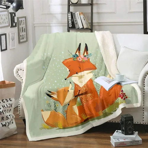 Miniatura 45 de Feelyou Manta de Felpa para Niños con Dibujos de Perros para Cama de Sofá, Manta Sherpa de Perro de Dibujos Animados para Niñas, Rosa, Floral