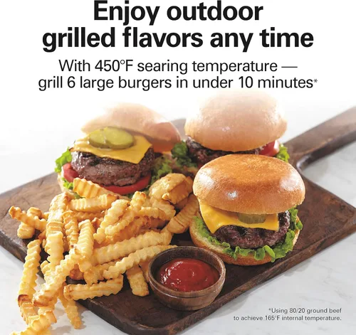 Miniatura 3 de Hamilton Beach Combo de horno tostador y freidora de aire 6 en 1 Sure Crisp y parrilla eléctrica para interiores, temperatura de sellado de 450 °F