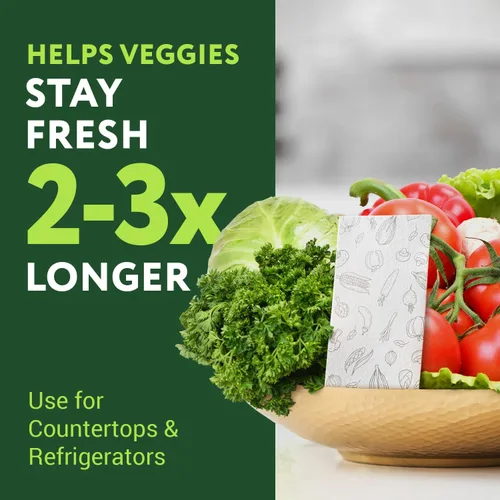 Miniatura 2 de IMPRESA Produce Keeper - Hojas de almacenamiento de alimentos, paquete de 18 hojas de papel frescas para frutas y verduras, ahorrador de verduras