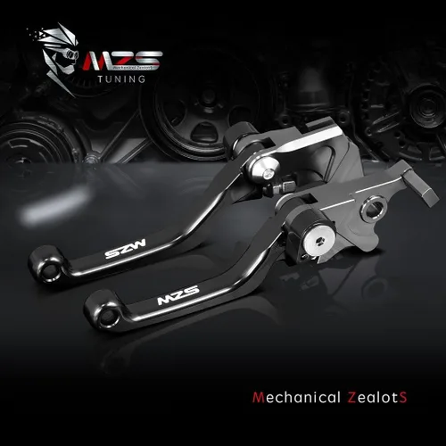 Miniatura 4 de MZS Palancas de embrague de freno negras para motocross, pivote ajustable, CNC compatible con DRZ4S DRZ4SM 2025-2026 / DRZ400E 04-07 / DRZ400S 00-24