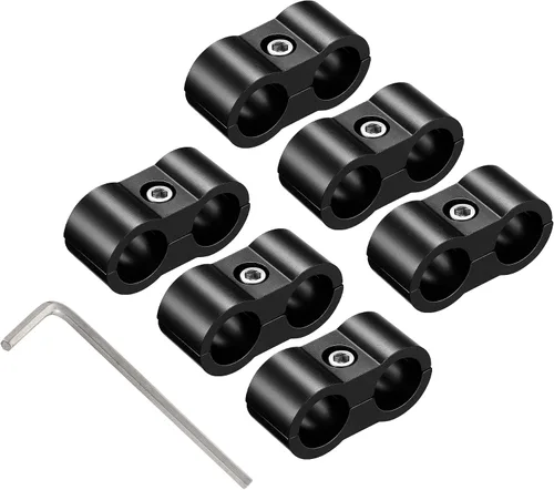Miniatura 9 de EVIL ENERGY 4AN Abrazadera Separadora de Manguera, Abrazadera de Montaje de Línea de Combustible AN4 de Aluminio Negro 4PCS