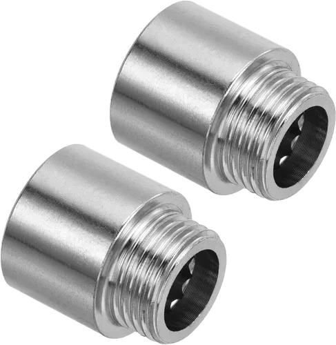 PATIKIL Brazo de extensión de cabezal de ducha, paquete de 2 unidades de acero inoxidable G1/2 macho a hembra, rosca de 0.787 in de longitud,