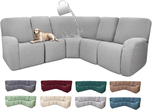 Miniatura 95 de Fundas de sofá reclinable seccional 100% impermeables para sofá reclinable en forma de L, funda de sofá modular de esquina en forma de L, fundas