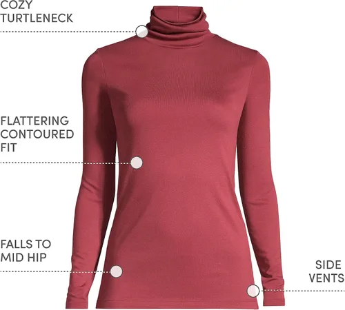 Miniatura 26 de Lands' End Supima - Suéter de cuello alto y mangas largas para mujer