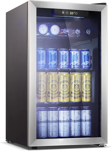 Miniatura 14 de Antarctic Star 18L Mini Fridge Cooler 24Can, Beverage Refrigerator with Quiet Compressor, LED Light,Freestanding Small Fridge with Electronic