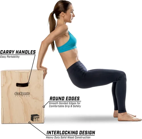 Miniatura 4 de GoSports Fitness Caja de salto pliométrica 3 en 1 - Pequeña, estándar o XL - Caja de lanzamiento para ejercicios de todos los niveles de habilidad