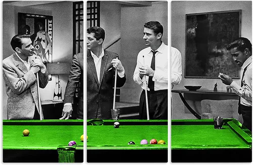 Miniatura 9 de Rat Pack Playin Pool Arte de Lienzo Colorido Decoración de Pared para el Hogar - Varios Tamaños (5 Piezas Mega)