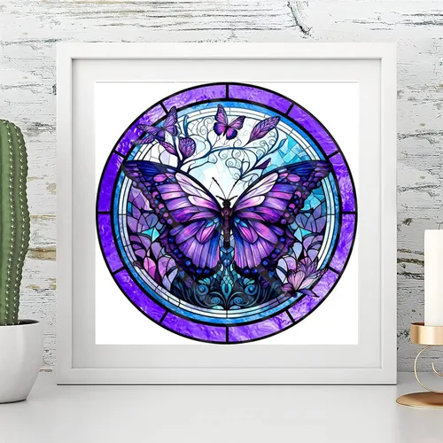 Miniatura 3 de ajepon Kits de pintura de diamantes de mariposa para adultos, kits de arte de diamantes de mariposa de vidrieras para adultos, kits de arte de gemas