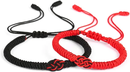 Miniatura 2 de 2 pulseras a juego para parejas color rojonegro novia relación color rosado regalo para el día de San Valentín para ella y él