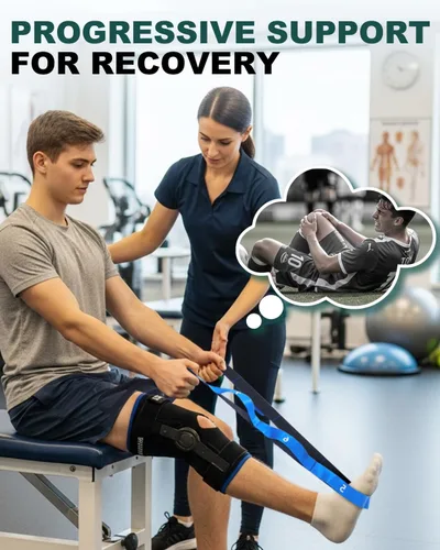 Miniatura 3 de Correa Trideer para estiramiento y yoga, correa de terapia física para entrenamiento en casa, ejercicio, pilates y gimnasia, 10 bucles, bandas Azul