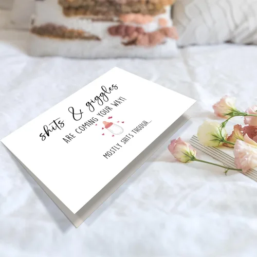 Miniatura 5 de Obbyidk Divertida tarjeta de felicitación de baby shower para nuevos padres, regalo de anuncio de embarazo para familiares y amigos, divertida