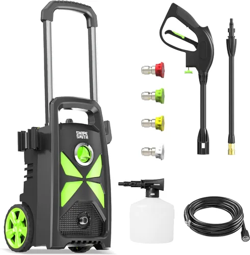 Miniatura 4 de 2800 Max PSI 2.4 GPM Lavadora eléctrica con mango telescópico, lavadora de autos con 4 boquillas de conexión rápida, cañón de espuma