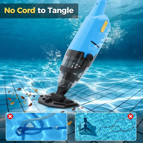 Miniatura 3 de Aspiradora inalámbrica para piscina sobre el suelo, aspiradora de piscina recargable con poste telescópico de 69 pulgadas, succión de 20 GPM, tiempo
