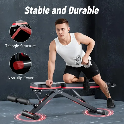 Miniatura 5 de 2026 ALSO GO New Adjustable Weight Bench, Workout Benches with Leg Extension, Foldable Incline Decline Bench Press, Roman Chair, Full Body Strength