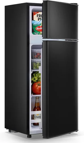 Miniatura 14 de DEMULELR - Refrigerador pequeño de 3.9 pies cúbicos con congelador, refrigerador de dos puertas con cajón para verduras y espacio extra