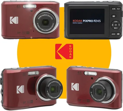 Miniatura 3 de Cámara digital KODAK PIXPRO FZ45 de 16 MP con zoom óptico de 4X, lente gran angular de 27 mm y pantalla LCD de 2.7" en paquete con tarjeta de Rojo