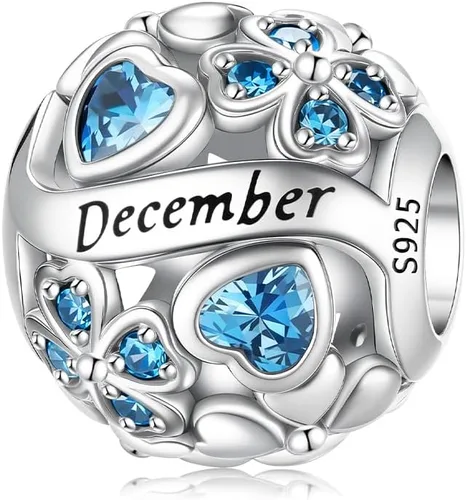 Miniatura 17 de Abalorio de Piedra Natal de Trébol de la Suerte 925 Plata de Ley para Pulseras y Collares de Pandora Joyería para Mujeres Regalos de Cumpleaños