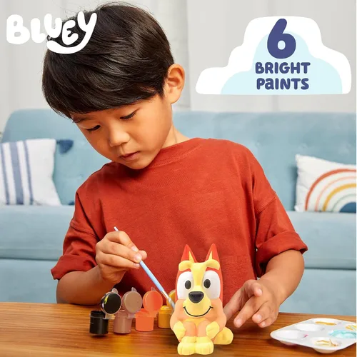 Miniatura 3 de Figurita de Bingo para Pintar Bluey, Figurita de Bingo de Cerámica para Pintar, Incluye 6 Pinturas Acrílicas, Pincel, Juguetes Bluey, Adornos