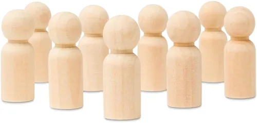 Miniatura 14 de Muñecas de Clavija de Madera, Personas de Clavija de Madera con Forma de Gnomo de 2-3/4 Pulgadas, Paquete de 25 Muñecas de Madera para Jugar