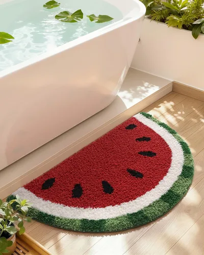 Miniatura 22 de DEXI Leaf - Alfombras de baño Monstera, 23.5 x 31.5 pulgadas, suaves, esponjosas y lindas con parte trasera antideslizante, alfombra de baño lavable