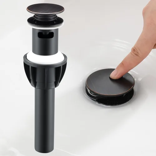Miniatura 17 de TIORIY Desagüe Pop Up Cromado para Lavabo de Baño, con Rebosadero Tapón de Lavabo de Baño de Plástico para Grifo de Vasija, Montaje de Tocador