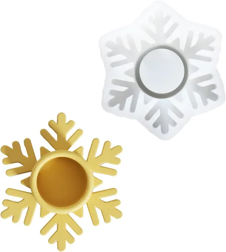 Miniatura 7 de BOOWAN NICOLE Portavelas de copo de nieve, moldes de hormigón, molde de silicona para decoración del hogar (SH0964)