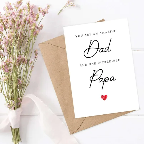 Miniatura 2 de Emily gift You Are An Amazing Dad And One Incredible Papa Card – Día del Padre Cumpleaños Cualquier Ocasión Para Papá – Tarjeta de Feliz Día
