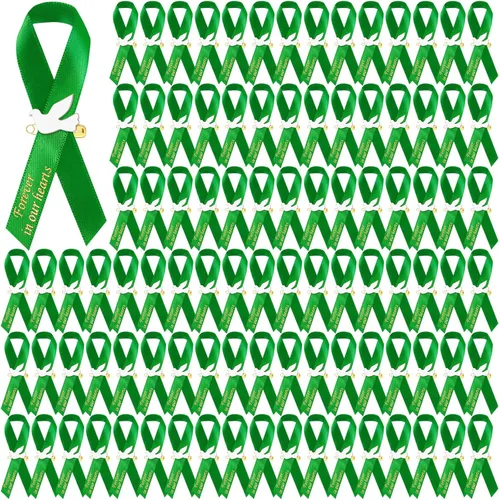 Miniatura 13 de Geosar 100 piezas de lazos de cinta de paloma para funeral conmemorativo, pines de lazos conmemorativos para servicio funerario, lazos