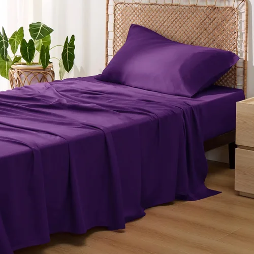 Miniatura 52 de Bedsure Juego de sábanas de tamaño King, sábanas refrescantes King, rayón derivado del bambú, bolsillo profundo de hasta 16 pulgadas, sábanas 03